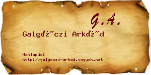 Galgóczi Arkád névjegykártya